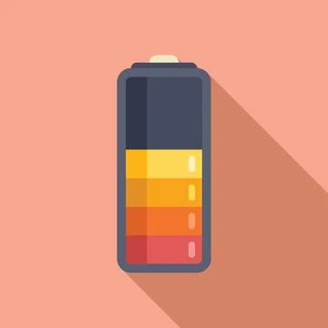 Half power battery icon flat vector. Charging interface Illustrazione stock