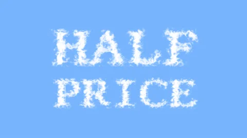 Half Price cloud text effect sky isolated background Stock Footage 139636603