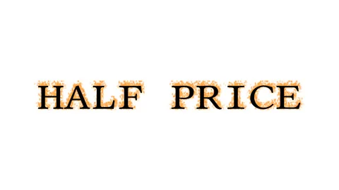 Half Price fire text effect white isolated background Stock Footage 138071858