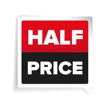 Half price sticker vector Illustrazione stock