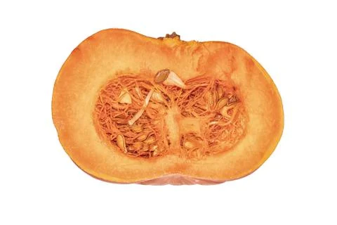 Half pumpkin isolated on white background Stock Photos