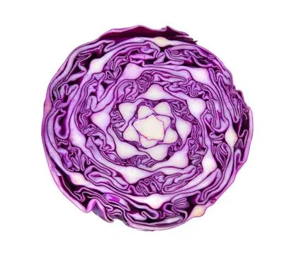 Half Purple cabbage isolated on white Stock Photos