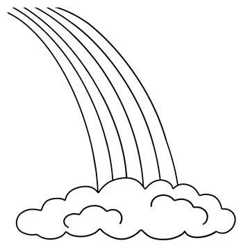 Half Rainbow Isolated Coloring Page for Kids Stock Illustration