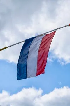 Half raised Dutch flag Stock Photos