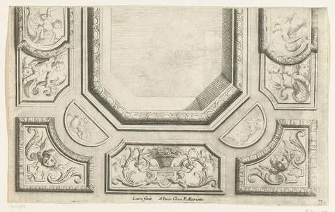 Half of rectangular ceiling; Ceilings Ã la modern. In the middle a flat wi.. 스톡 사진