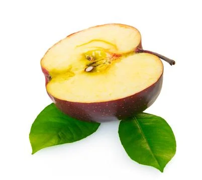 Half red apple fruit Stock Photos