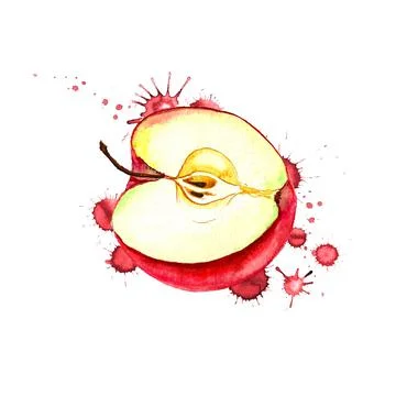 Half of red apple Stock Illustration