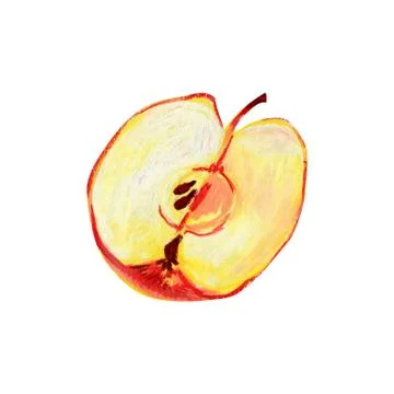 Half a red apple isolated on a white background. Stock Illustration