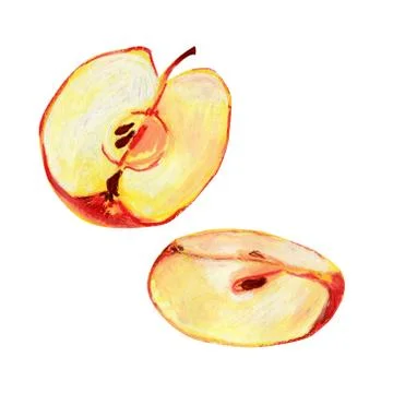 Half a red apple isolated on a white background. Stock Illustration
