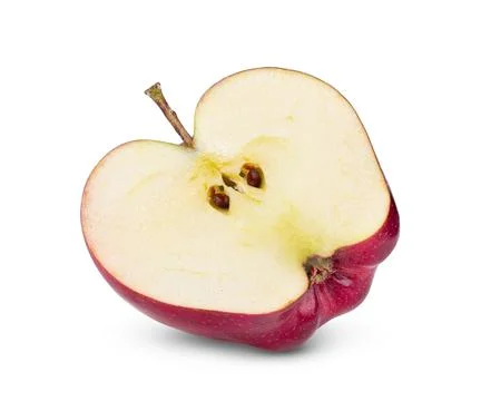 Half of red apple on white background Stock Photos