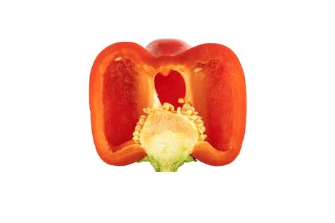 Half red bell pepper isolated on a white background Stock Photos