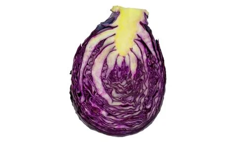 Half of red cabbage isolated on a white background Stock Photos