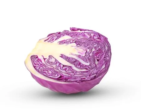 Half of Red cabbage on white background Stock Photos