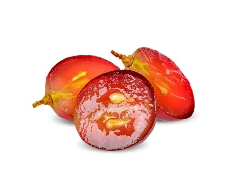 Half red grape isolated with clipping path Stock Photos