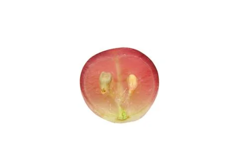 Half red grape isolated on white. Stock Photos