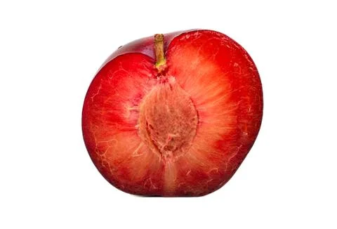 Half red plum Stock Photos