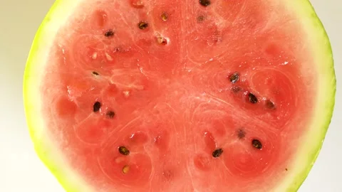 Half red watermelon rotate on 360 Stock Footage 156842549