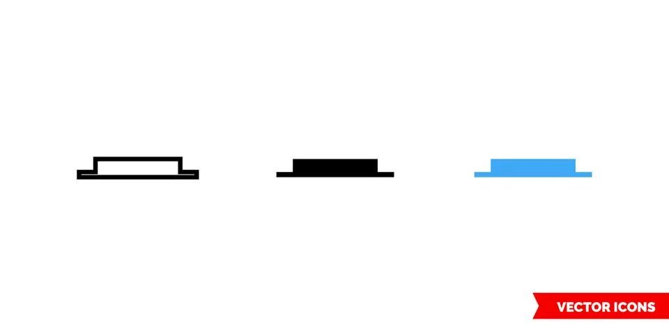 Half rest icon of 3 types color, black and white, outline. Isolated vector si Stock Illustration