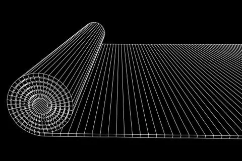 Half rolled yoga pilates mat Stock Illustration