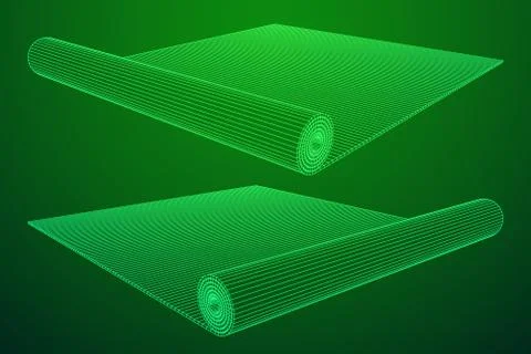 Half rolled yoga pilates mat Stock Illustration