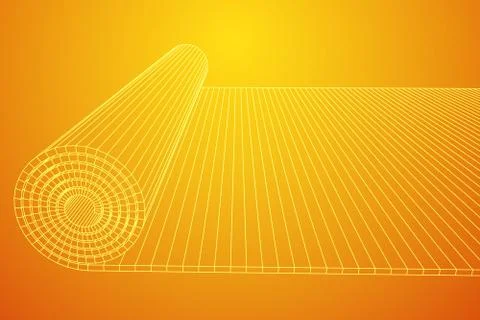 Half rolled yoga pilates mat Stock Illustration