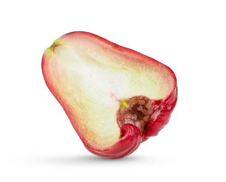 Half rose apple on white background Stock Photos