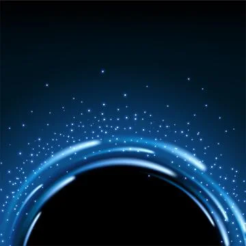Half Round Blue Light Shiny with Sparkles, Suitable For Product Advertising.. Stock Illustration