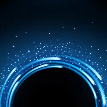 Half Round Blue Light Shiny with Sparkles, Suitable For Product Advertising.. Stock Illustration