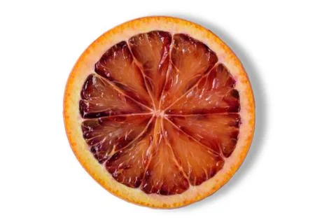 Half, slice red orange on white background Stock Photos
