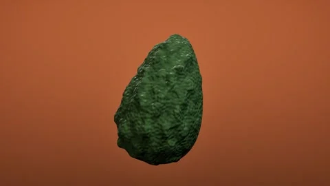 Half sliced avocado on orange background. 3d rendering 스톡 동영상 340403272