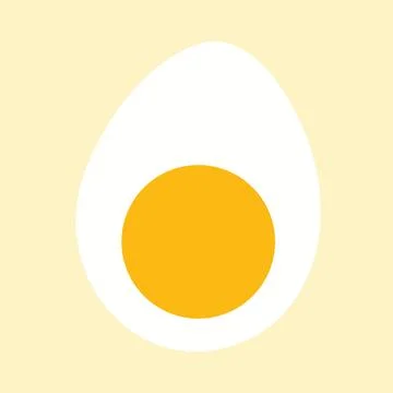 Half Sliced Boiled Egg With Yellow Yolk Icon Stock Illustration
