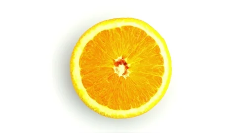 Half sliced oranges fruit . Close up,isolated on white background Stock Footage 108684741