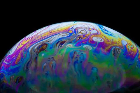 Half soap Bubble Ball abstract background semicircle. Model of Space or plane Stock-Fotos