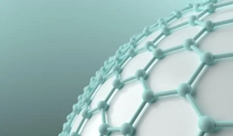 Half Sphere With Blue Green Connection Net Illustrazione stock