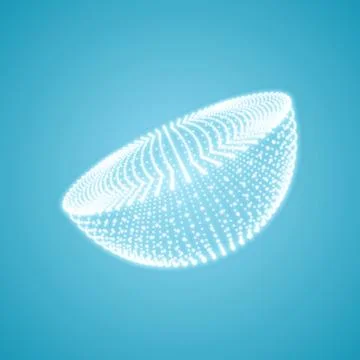 Half-sphere. Molecular lattice. Connection structure. 3d Vector Illustration. Stock Illustration