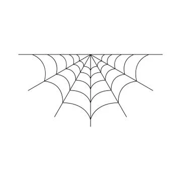 Half spider web isolated on white background. Halloween spiderweb element. Co Ilustración de archivo