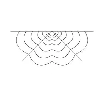 Half spider web isolated on white background. Halloween spiderweb element. Co Stock Illustration