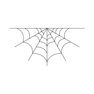 Half spider web isolated on white background. Halloween spiderweb element. Co Ilustración de archivo