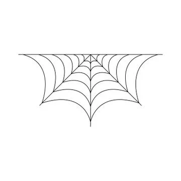 Half spider web isolated on white background. Halloween spiderweb element. Co Ilustración de archivo