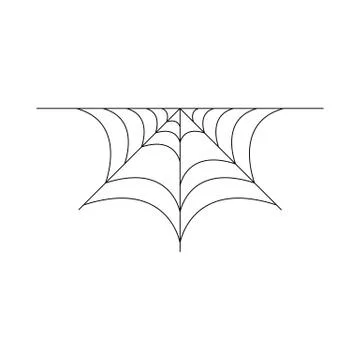 Half spider web isolated on white background. Halloween spiderweb element. Co Ilustración de archivo