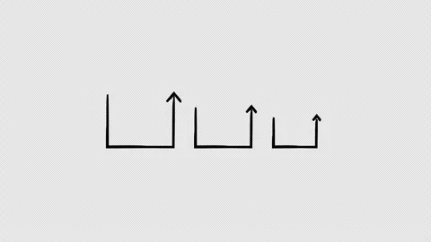 Half-square arrows upward-pointing hand-drawn sketch animation Stock Footage 329608621