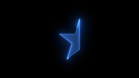 Half star stroke icon glowing neon blue color animation Stock Footage 279093640