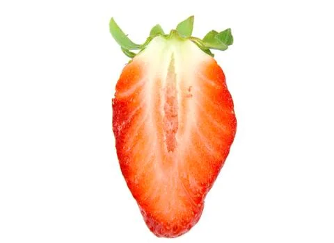 Half strawberry isolated on white background. Stock Photos