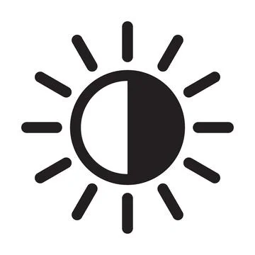 A half sun icon vector sunset concept for graphic design, logo, web site, soc Stock-Illustration