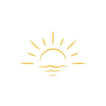 A half sun is setting downwards icon vector sunset concept for graphic design Stock-Illustration