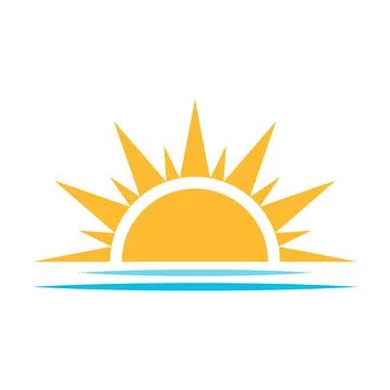 A half sun is setting downwards icon vector sunset concept for graphic design Stock-Illustration