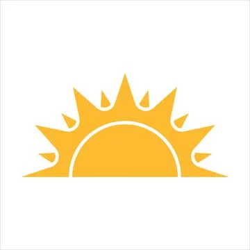 A half sun is setting downwards icon vector sunset concept for graphic design Illustrazione stock