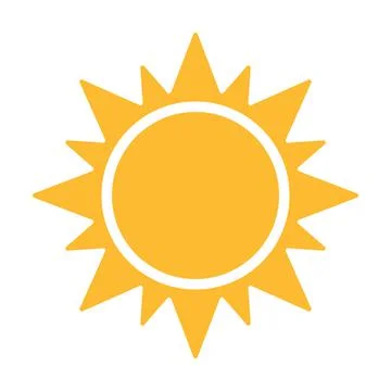 A half sun is setting downwards icon vector sunset concept for graphic design Stock Illustration