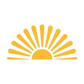 A half sun is setting downwards icon vector sunset concept for graphic design 스톡 일러스트