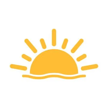 A half sun is setting downwards icon vector sunset concept for graphic desi.. Stock-Illustration